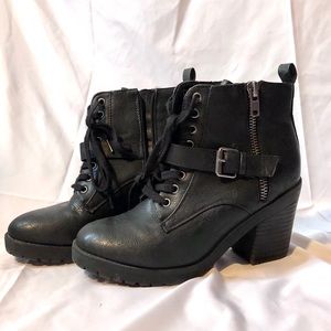 Chunky Heel Combat Boots